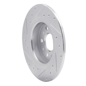 Fiat 500L Brake Rotor (1) - Rear Right - R1 Concepts - Drilled & Slotted - Silver - `14-`19